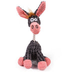 Donkey Plush Dog Toy with Squeaker – Durable Corduroy Chew Toy for Puppies & Dogs (Soft & Interactive)