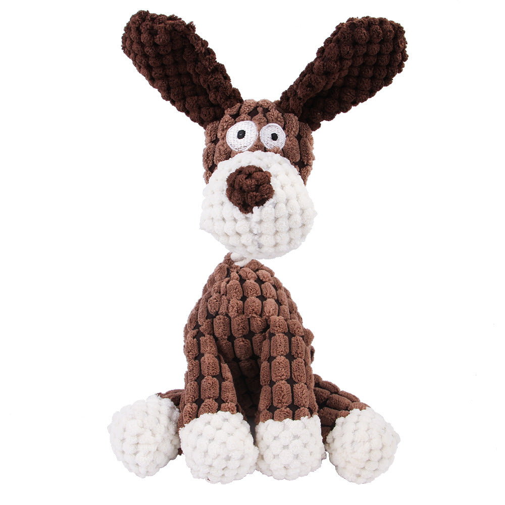 Donkey Plush Dog Toy with Squeaker – Durable Corduroy Chew Toy for Puppies & Dogs (Soft & Interactive)