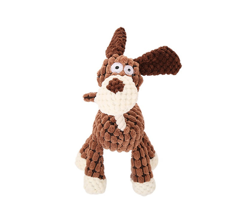 Donkey Plush Dog Toy with Squeaker – Durable Corduroy Chew Toy for Puppies & Dogs (Soft & Interactive)