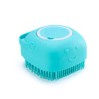 Premium Silicone Dog Bath Brush with Shampoo Dispenser – Round, Square & Heart Shape Pet Grooming Massage Tool
