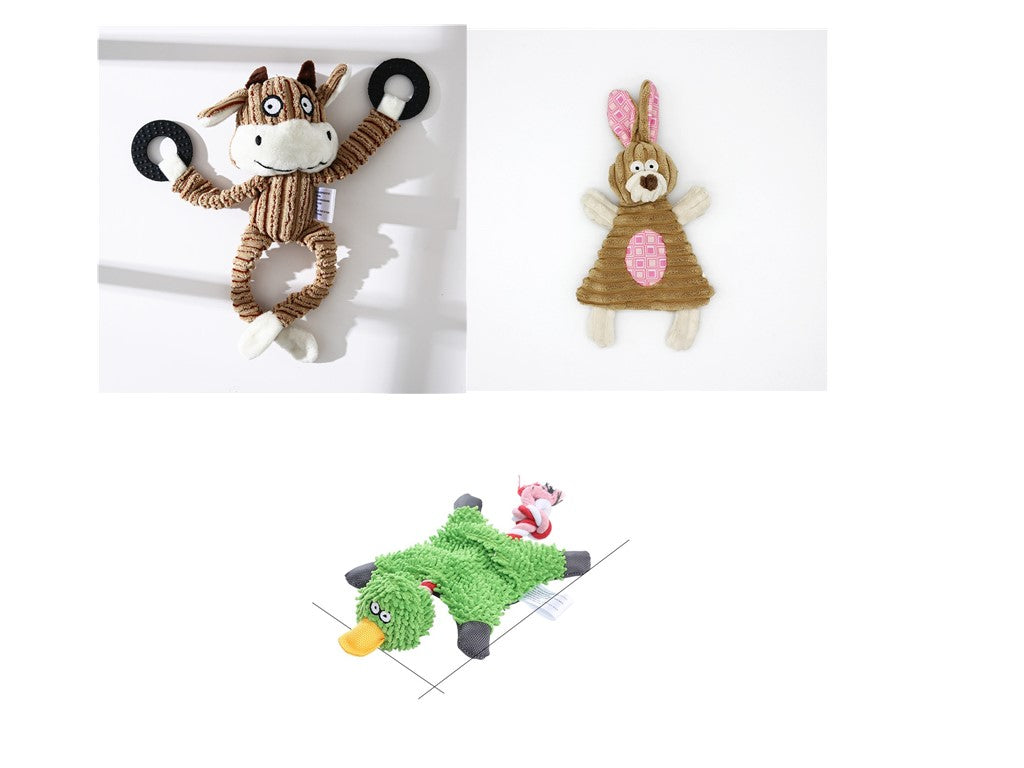 Donkey Plush Dog Toy with Squeaker – Durable Corduroy Chew Toy for Puppies & Dogs (Soft & Interactive)