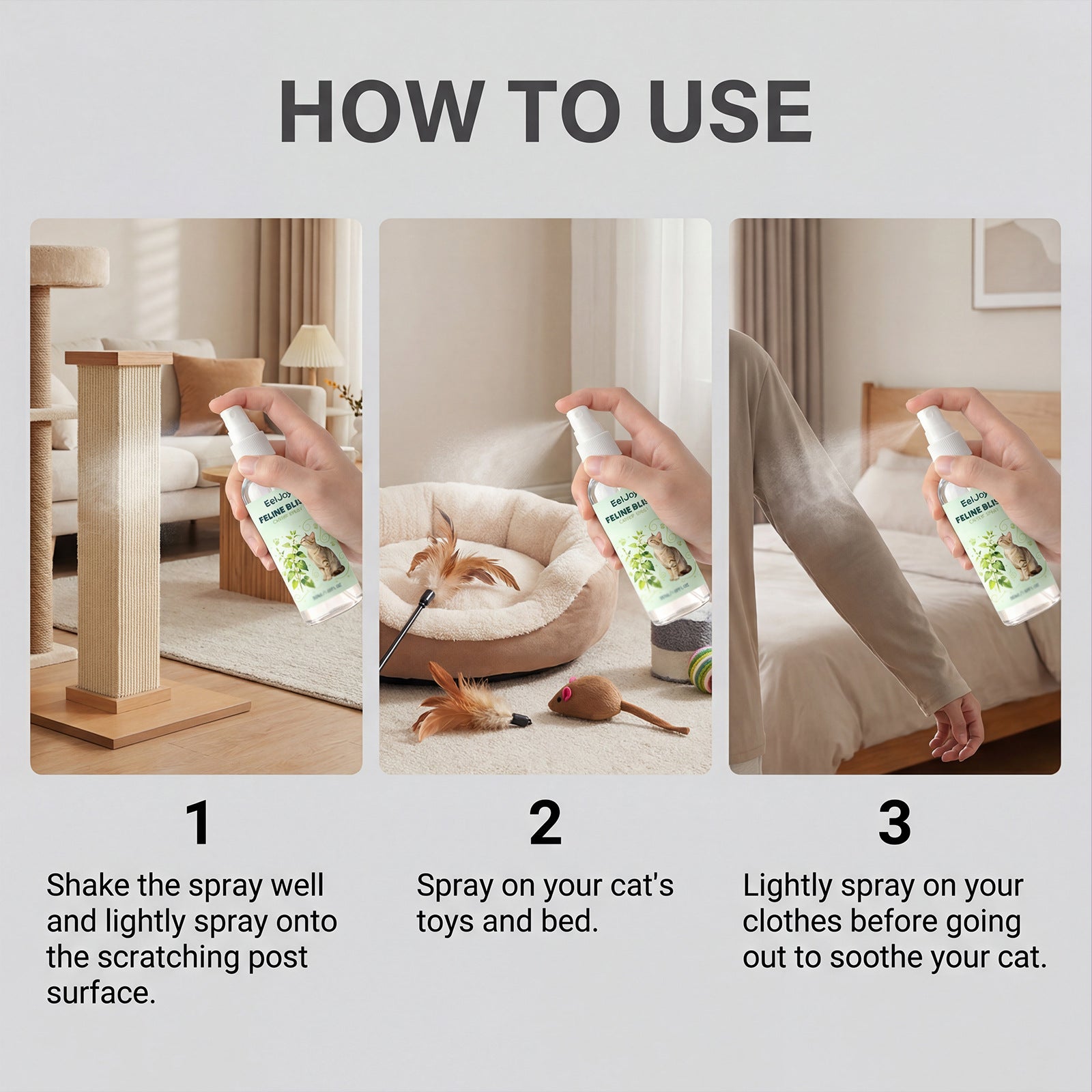 EELJOY Catnip Spray for Cats – Natural Calming & Training Spray | Long-Lasting Cat Attractant for Toys, Scratching Posts & Beds