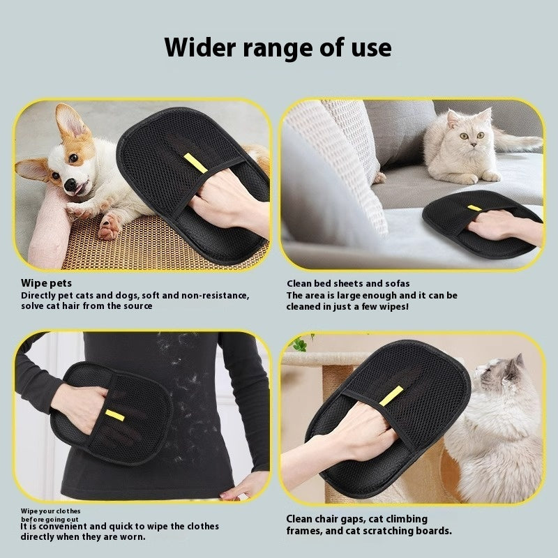 Pet Hair Remover Glove for Dogs and Cats- Black