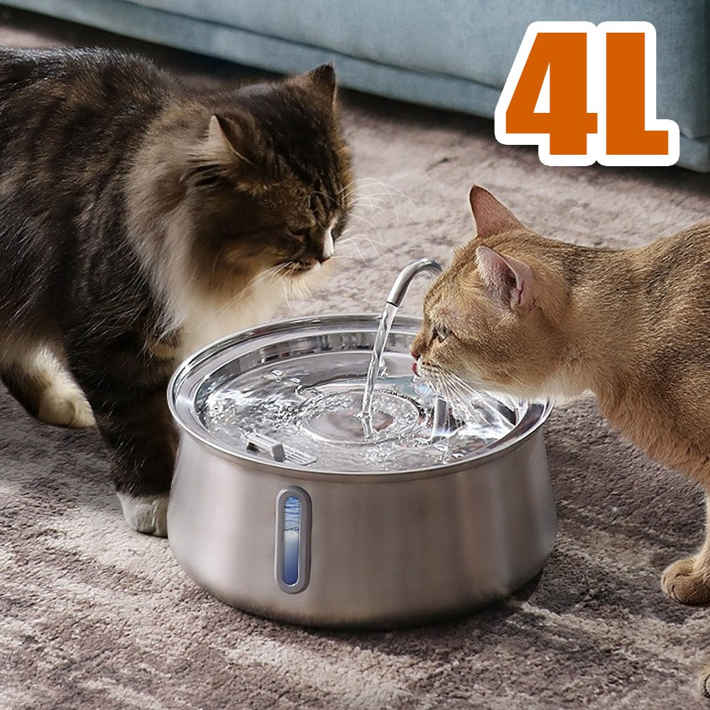 4L Cat Water Fountain For Pet Dog LED Drinking Water Bowl Automatic Dispenser
