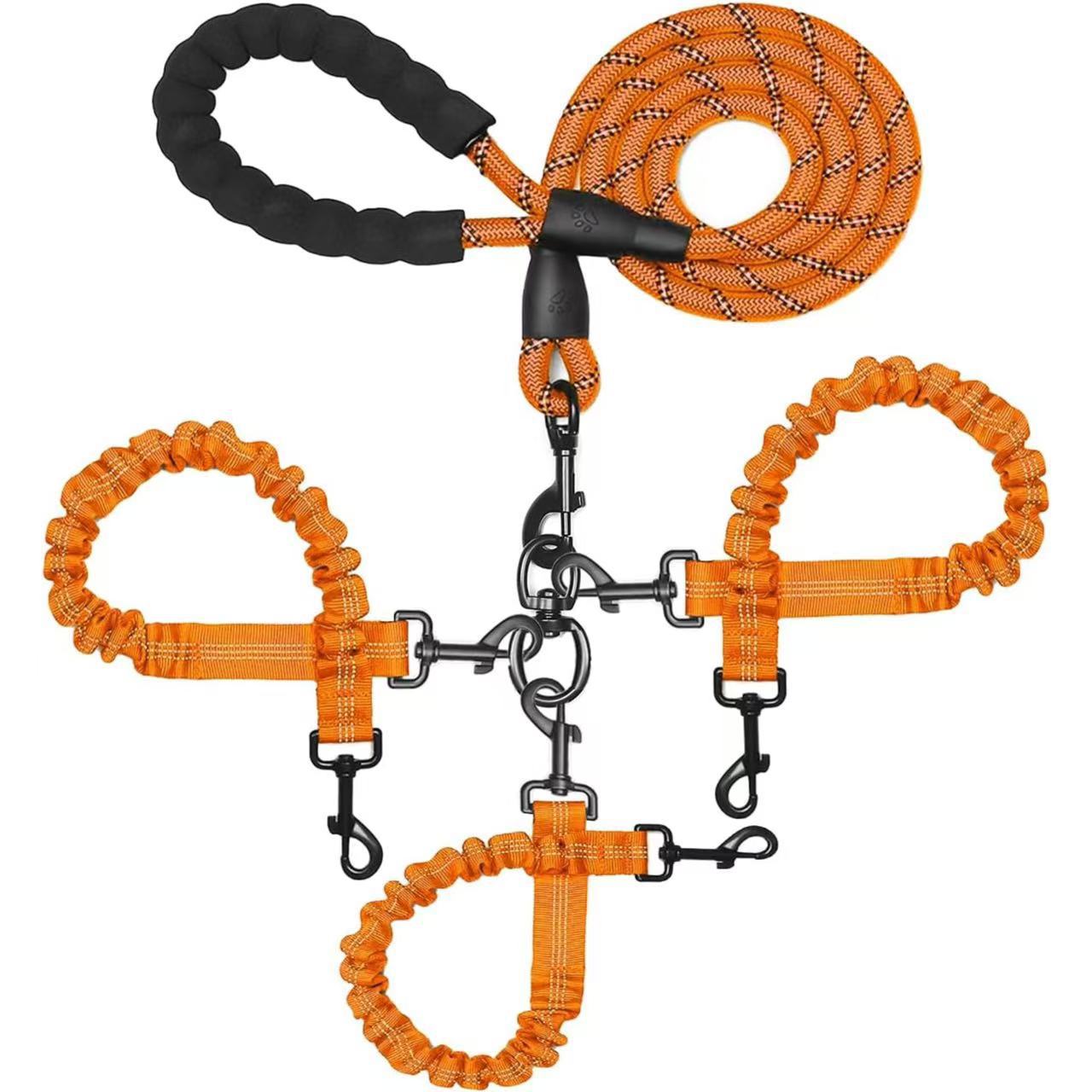 Adjustable High Elasticity Glow-in-the-Dark Anti-Tangle Dog Leash