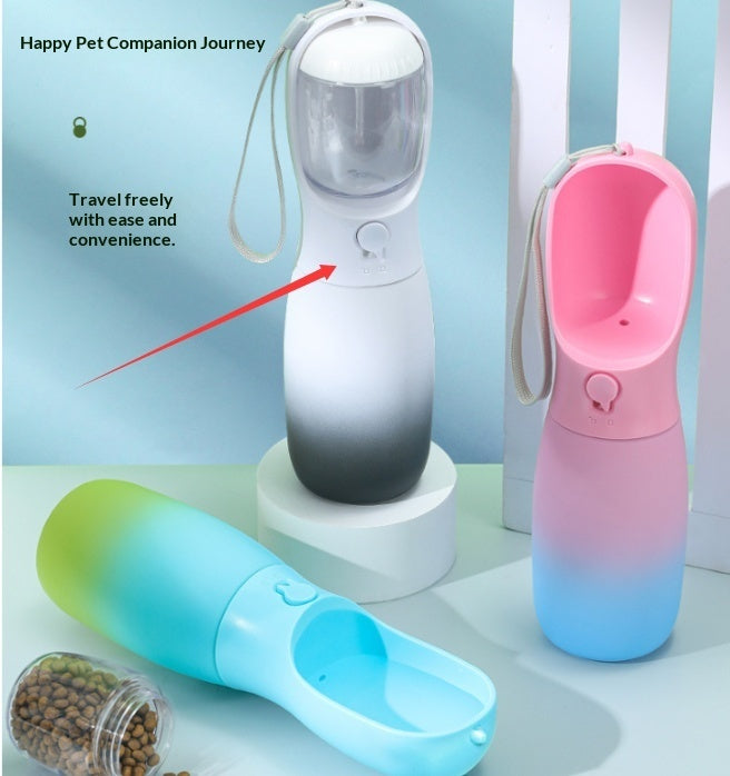 Gradient Color Portable Foldable Pet Water Bottle