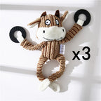 Donkey Plush Dog Toy with Squeaker – Durable Corduroy Chew Toy for Puppies & Dogs (Soft & Interactive)