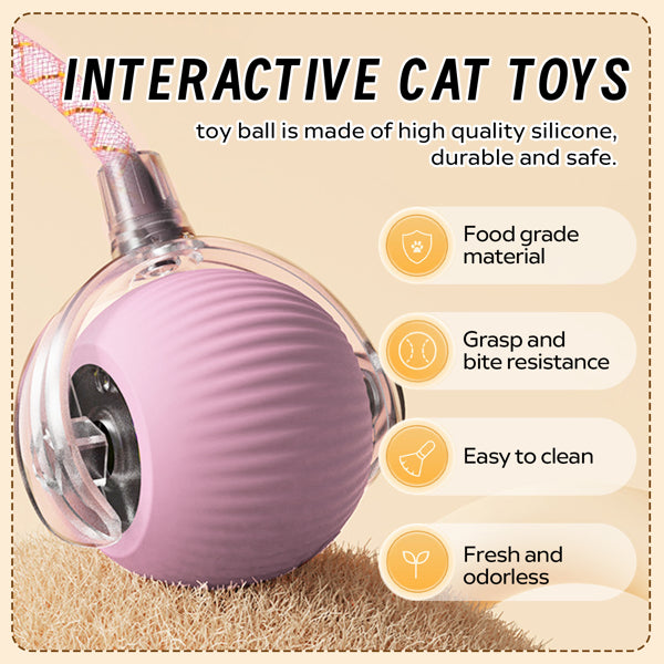 Smart Interactive Cat Toy Ball with Elastic Tail – Automatic Moving & Exercise Toy for Cats & Dogs