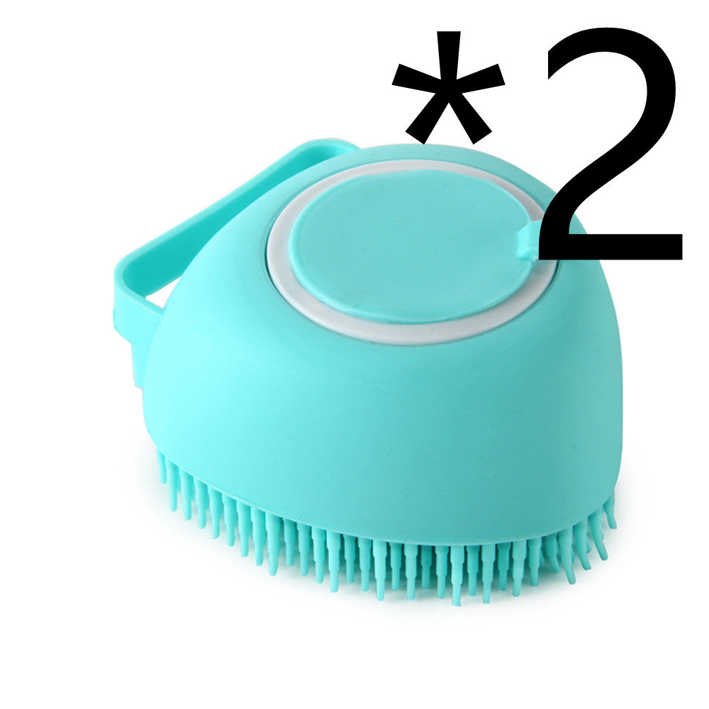 Premium Silicone Dog Bath Brush with Shampoo Dispenser – Round, Square & Heart Shape Pet Grooming Massage Tool