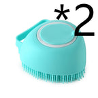 Premium Silicone Dog Bath Brush with Shampoo Dispenser – Round, Square & Heart Shape Pet Grooming Massage Tool