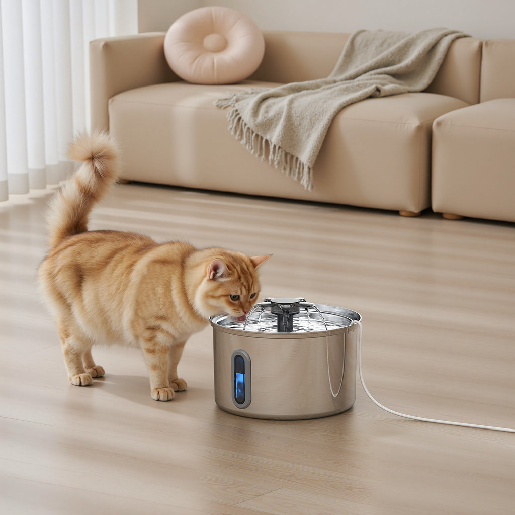 Pet Water Fountain 304 Stainless Steel Cat Water Dispenser