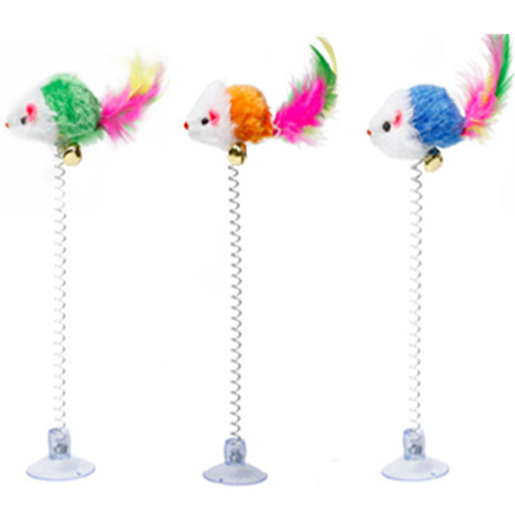 Cat Teaser Set With Bells And Colorful Feathers