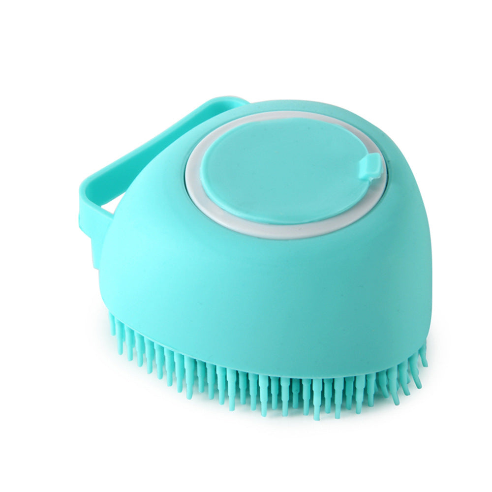 Premium Silicone Dog Bath Brush with Shampoo Dispenser – Round, Square & Heart Shape Pet Grooming Massage Tool