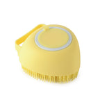 Premium Silicone Dog Bath Brush with Shampoo Dispenser – Round, Square & Heart Shape Pet Grooming Massage Tool