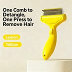 Pet Dematting Comb For Cats Dogs, Self Cleaning Deshedding Brush With Stainless Steel Blades, 26 Angle Undercoat Rake For Removing Loose Hair And Tangles, Grooming Tool For Long Short Haired Pets