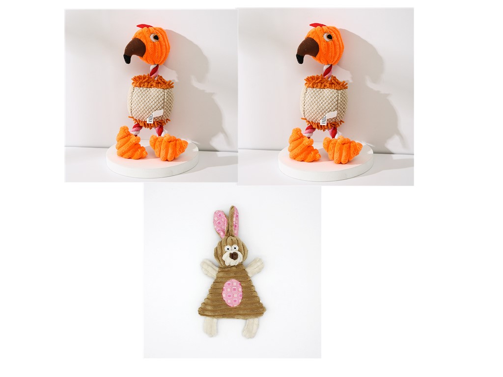 Donkey Plush Dog Toy with Squeaker – Durable Corduroy Chew Toy for Puppies & Dogs (Soft & Interactive)