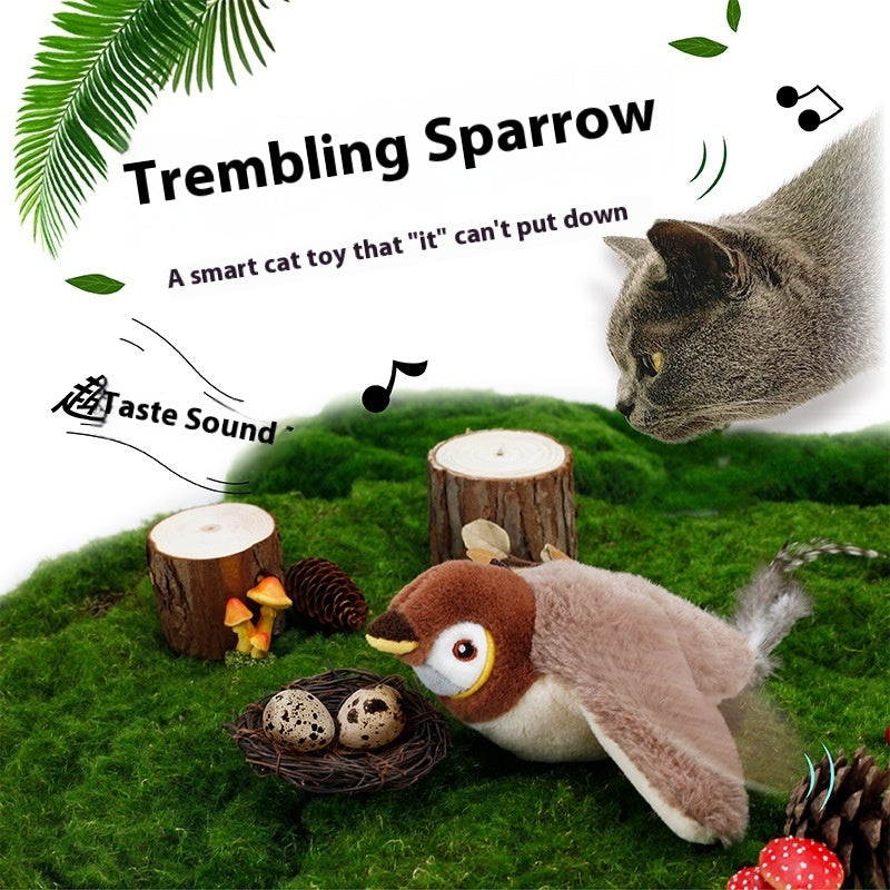 Interactive Flapping Bird Cat Toy – Realistic Sound, Motion Activated, USB Rechargeable Plush Cat Toy for Indoor Cats