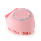 Premium Silicone Dog Bath Brush with Shampoo Dispenser – Round, Square & Heart Shape Pet Grooming Massage Tool