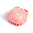 Premium Silicone Dog Bath Brush with Shampoo Dispenser – Round, Square & Heart Shape Pet Grooming Massage Tool