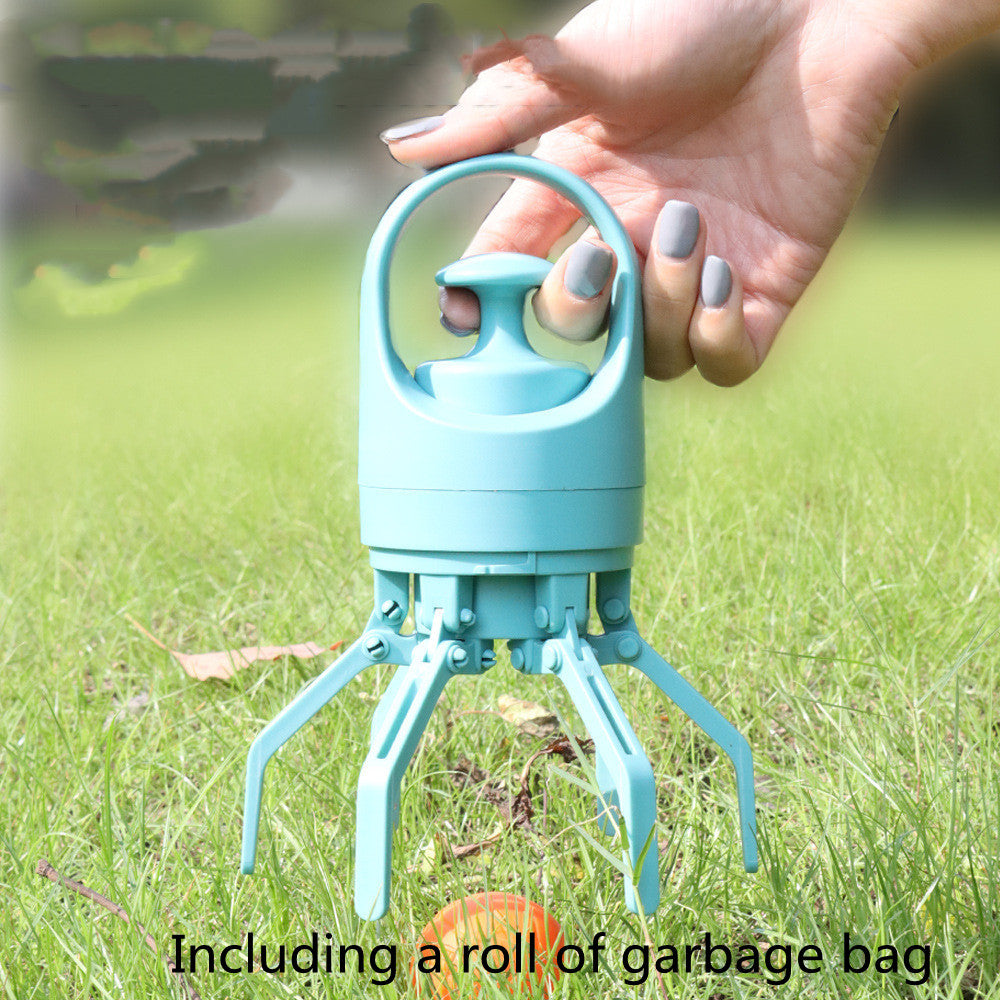 Portable poop scooper (8-claw design) + Free Waste Bag Roll