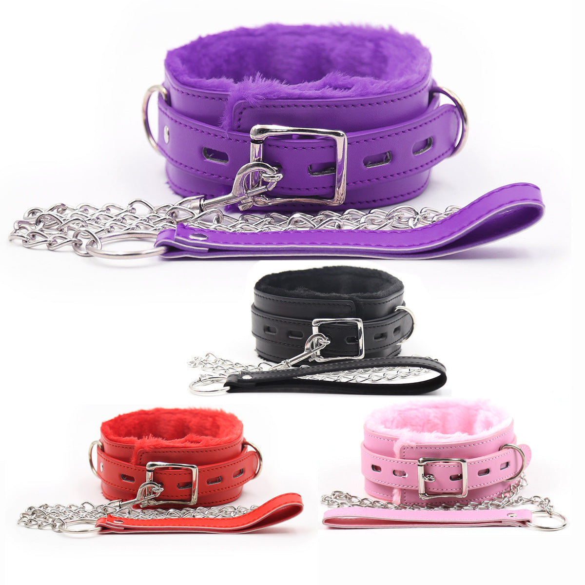 Plush Neck Gaiter, Neck Collar, Dog Leash Buckle, Unisex Neck Chain