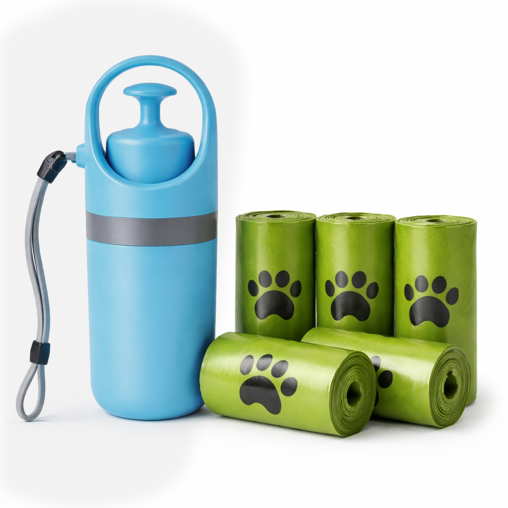 Portable poop scooper (8-claw design) + Free Waste Bag Roll