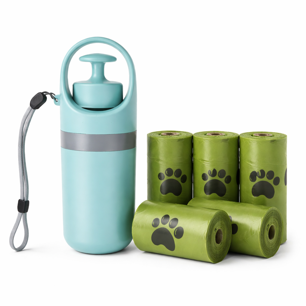 Portable poop scooper (8-claw design) + Free Waste Bag Roll