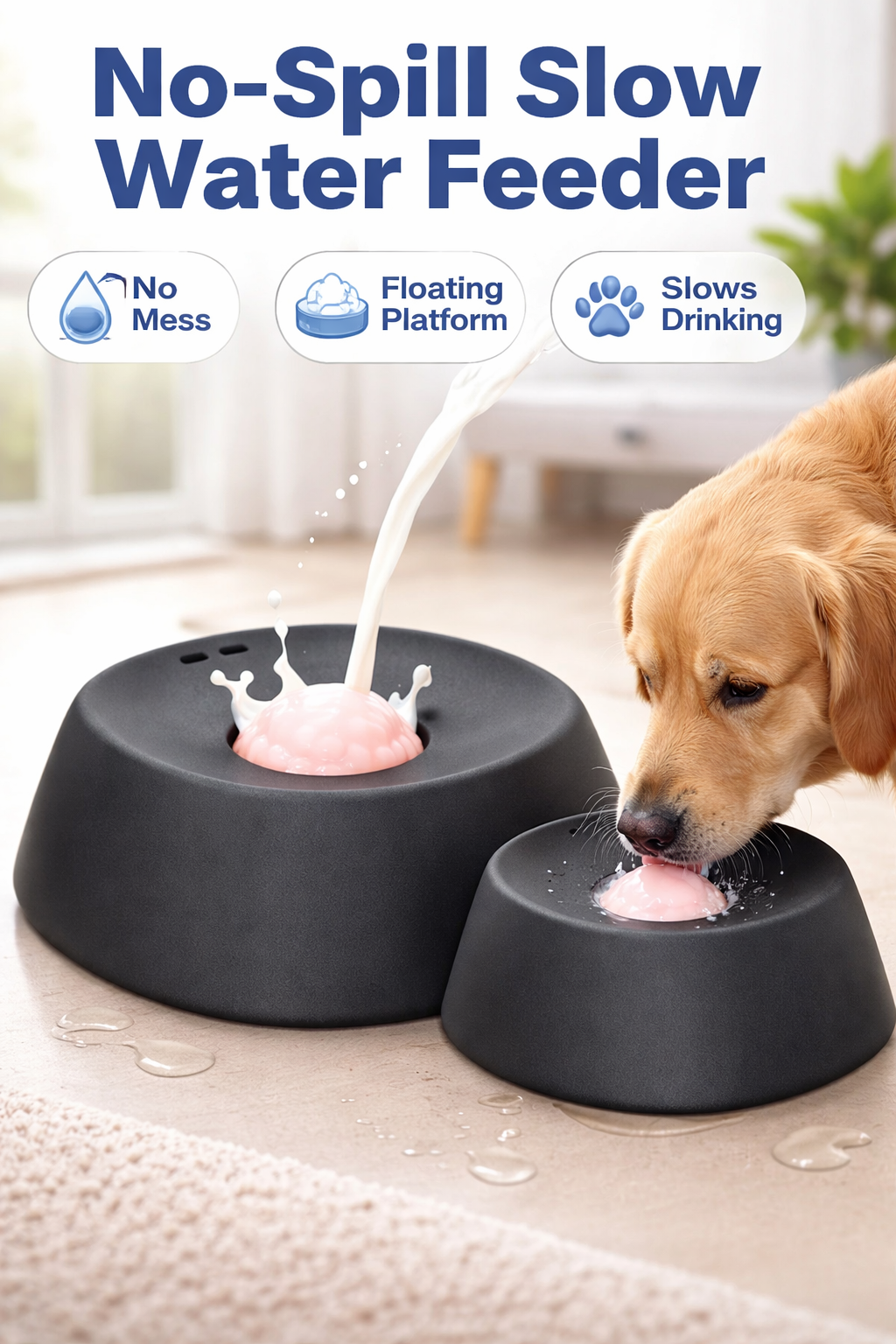Pet Slow Feeder Non-Slip Spherical Dog Licking Bowl Anti-Choking Dog Bowl Lick Toy For Liquid Treats Bone Broth Yogurt
