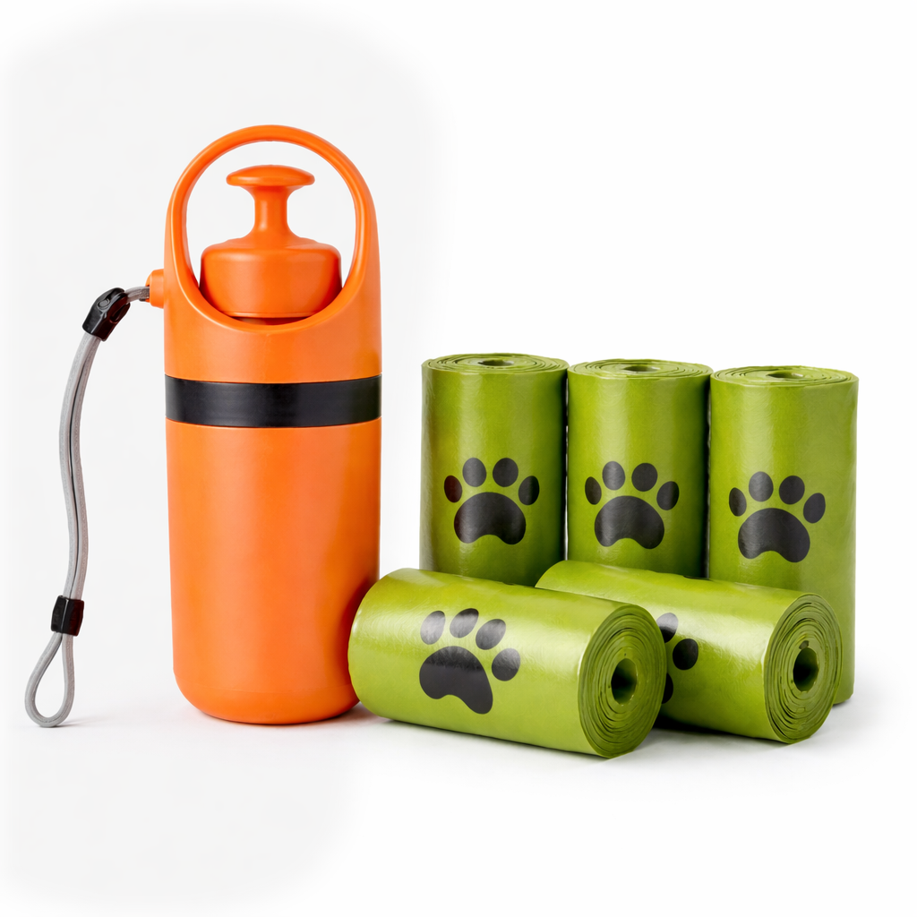 Portable poop scooper (8-claw design) + Free Waste Bag Roll