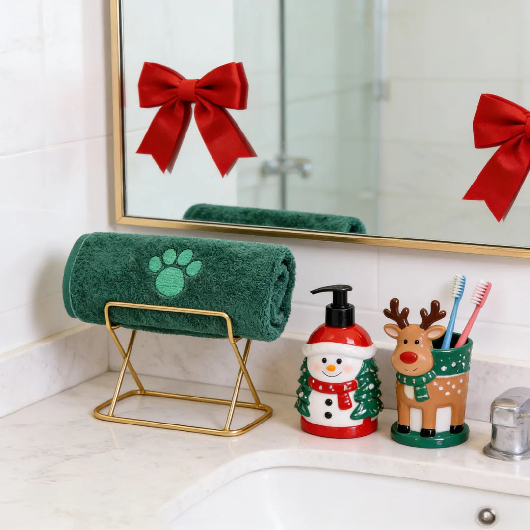 Christmas Dog Bath Towel