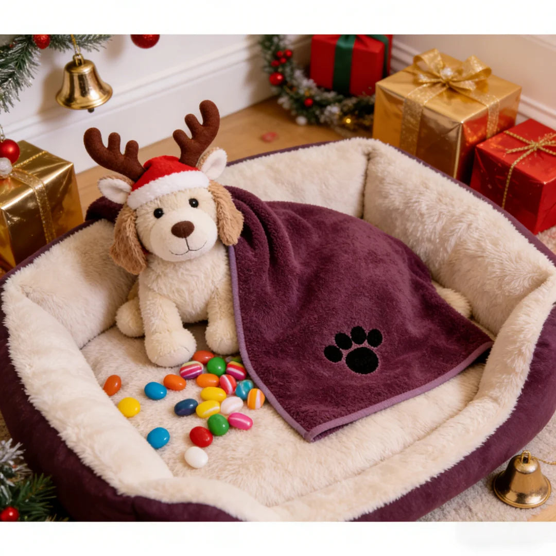 Christmas Dog Bath Towel