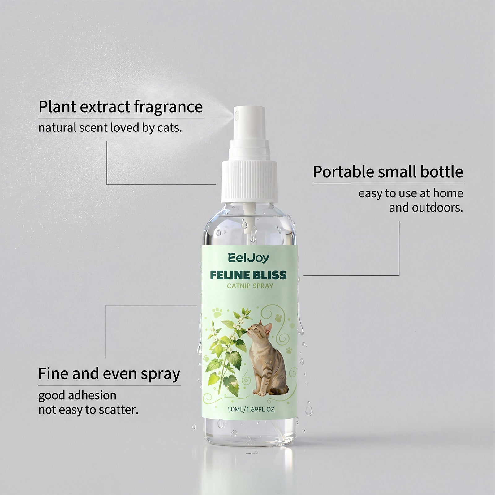 EELJOY Catnip Spray for Cats – Natural Calming & Training Spray | Long-Lasting Cat Attractant for Toys, Scratching Posts & Beds