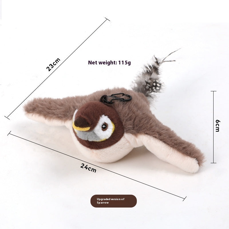 Interactive Flapping Bird Cat Toy – Realistic Sound, Motion Activated, USB Rechargeable Plush Cat Toy for Indoor Cats