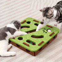 Interactive Cat Puzzle Maze | Felt Hunting Box with Bell Balls