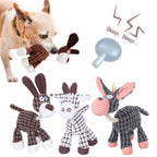 Donkey Plush Dog Toy with Squeaker – Durable Corduroy Chew Toy for Puppies & Dogs (Soft & Interactive)