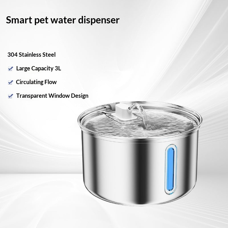 Pet Water Fountain 304 Stainless Steel Cat Water Dispenser