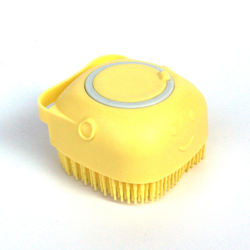 Premium Silicone Dog Bath Brush with Shampoo Dispenser – Round, Square & Heart Shape Pet Grooming Massage Tool
