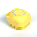 Premium Silicone Dog Bath Brush with Shampoo Dispenser – Round, Square & Heart Shape Pet Grooming Massage Tool