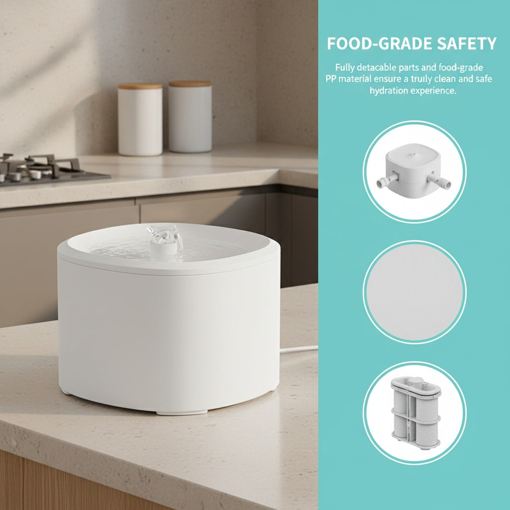 Ultra Quiet Anti-Dry Burn Pet Water Fountain, 3L Circulating Water Dispenser, USB Rechargeable Motion Sensor Pet Water Bowl For Cats And Dogs