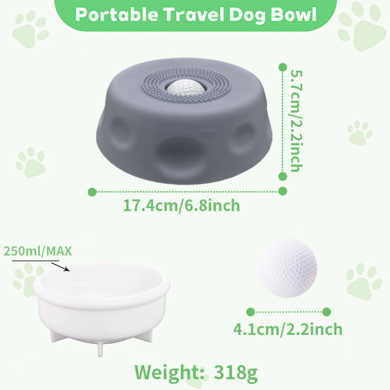 Dog Liquid Lick Bow Dog Slow-Feeding Plate Non-Slip Spherical Pet Licking Bowl