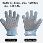 2-in-1 Pet Grooming Glove - Double-Sided Deshedding & Massage Brush For Cats Or Dogs, Removes Loose Hair From Fur & Furniture, Ultra-Soft Easy-Clean Mitt-single Glove