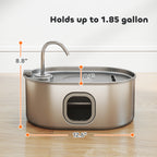 246 oz./7L Stainless Steel Cat Water Fountain with Filters, Ultra-Quiet Pump, for Cats, Dogs & Multi-Pet Homes