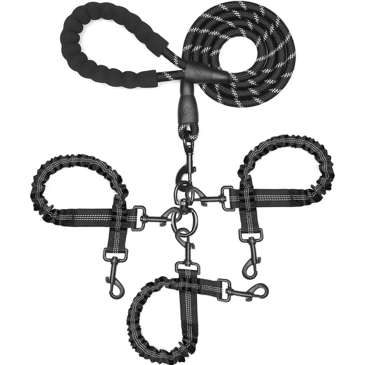 Adjustable High Elasticity Glow-in-the-Dark Anti-Tangle Dog Leash